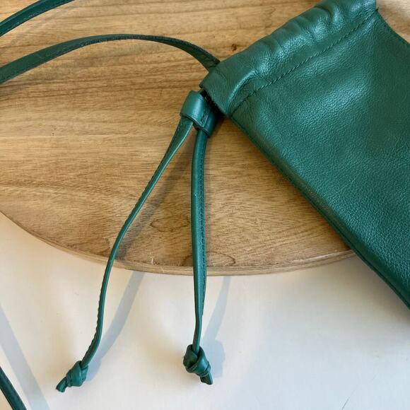 Madewell Piazza Bucket Jade Green Genuine Leather Drawstring Crossbody Bag - Picture 2 of 12